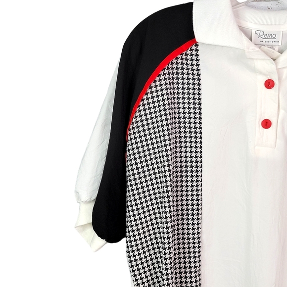 Reno of California Vintage Multi Pattern Color Block Button Up Blouse Tee M - Picture 8 of 12